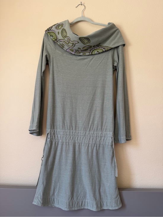 Diesel Dresses & Skirts - Diesel Sage Green Embroidered Cowl Neck Midi Dress Size M